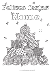 Desenho para personalizar Natal Bola de Natal Decorações de Natal Colorações Complexas Zentangle