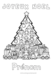 Coloriage gratuit Sapin de Noël Jouets Jeux et jouets Peluche