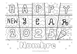 Dibujo libre Feliz año Zentangle 2025