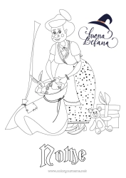 Desenho para personalizar Bruxa Epifania Befana