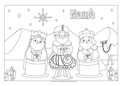 Coloring to customize Epiphany Three Wise Men