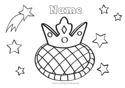 Free drawing Crown Epiphany Stars Easy coloring pages King cake