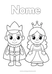 Desenho para personalizar Epifania Desenhos para colorir fáceis Rei Rainha