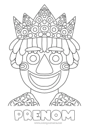 Coloriage à personnaliser Couronne Épiphanie Carnaval Mardi gras Roi Galette des rois