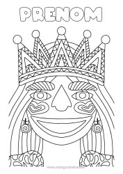 Coloriage à personnaliser Couronne Épiphanie Carnaval Reine