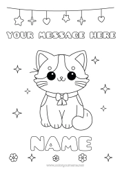 Free drawing Cat Kawaii Party Animal Dog and cat