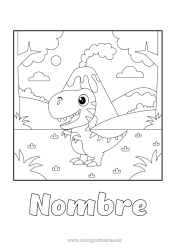 Dibujo libre Dinosaurios Volcán Animales Tiranosaurio