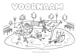 Gratis tekening Sport Winter Dier Wintersporten Kunstschaatsen