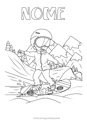 Desenho para personalizar Esporte Neve Inverno Esportes de Inverno Snowboard