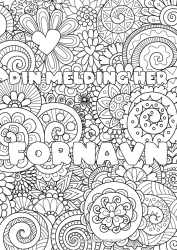 Gratis fargelegging Blomster Hjerte Dekorert navn Komplekse fargelegginger Zentangle Dekorativ bakgrunn Spiral