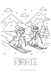 Free drawing Sport Snow Winter Child Ski Winter Sports