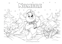 Dibujo libre Llevar Nieve Invierno Animales Animales del bosque Oficios de Oficina Bosque Cartero