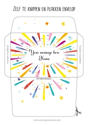 Free drawing Party Firework Envelope Envelope to print