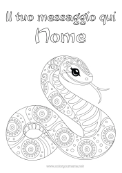 Disegno gratuito Animale Serpente Disegni intermedi Zentangle Rettili 2025