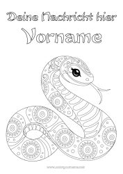 Kostenlose Zeichnung Tier Schlange Mittelstufenmalvorlagen Zentangle Reptilien 2025