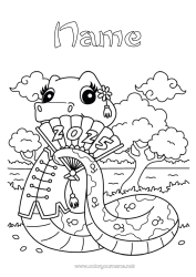 Coloring to customize Chinese New Year Snake Reptiles 2025 Fan