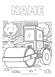 Free drawing Vehicles Construction machinery Construction Jobs Construction Steamrollers (Compactors)