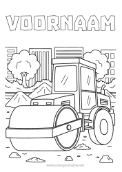 Gratis tekening Voertuigen Bouwvoertuigen Bouwberoepen Bouwplaats, bouw Walsen (compacteerders)