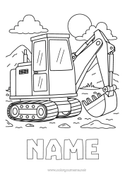 Coloring to customize Vehicles Excavator Construction machinery Construction Jobs Construction