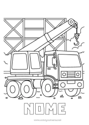 Desenho grátis Veículos Equipamentos de construção Caminhão guindaste Profissões na construção Construção Grua