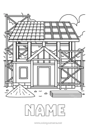 Coloring to customize House Construction Jobs Construction