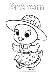 Coloriage à personnaliser Kawaii Poussin Animal Animaux de la ferme