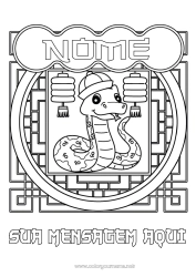 Desenho para personalizar Animal Ano Novo Chinês Serpente China Répteis 2025