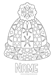 Coloring to customize Geometric shapes Winter Hat