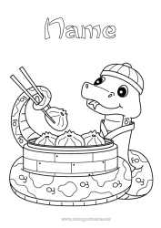 Free drawing Animal Chinese New Year Snake Reptiles Dim Sum