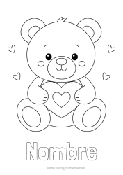 Colorear para personalizar Llevar Lindo Corazón Te amo Osito Día de San Valentín Animales del bosque Juegos y juguetes Peluche