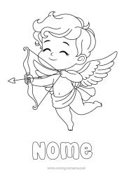 Desenho para personalizar Eu te amo Dia dos Namorados Cupido Anjo