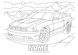 Free drawing Vehicles Car Complex coloring pages Cars, vans, and motorhomes Mountain