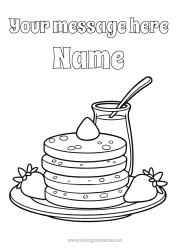 Free coloring Candlemas, Shrove Tuesday, Pancake day Pancakes Fruits Strawberry