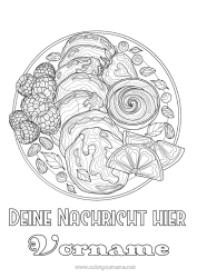 Kostenlose Zeichnung Lichtmess Crêpes Früchte Komplexe Ausmalbilder Zentangle Orange