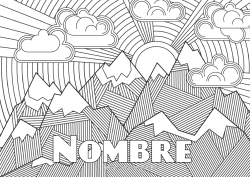 Colorear gratis Zentangle Montaña