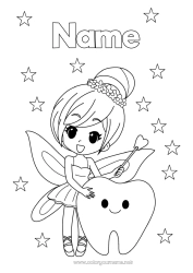 Coloring to customize Milk tooth Tooth Fairy Magic wand