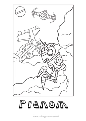 Dessin gratuit Robot Espace Dessin animé