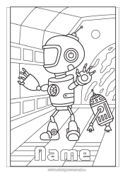 Free drawing Robot Space