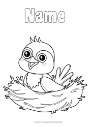 Coloring to customize Bird Animal Flying birds and mammals Bird's Nest