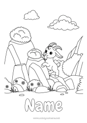 Coloring to customize Goat Farm animals Mountain