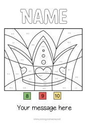 Coloring to customize Coloring by numbers Crown Epiphany Subtractions Additions King cake