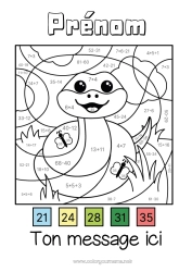 Coloriage à personnaliser Coloriages magiques Animal Serpent Soustractions Multiplications Additions Reptiles