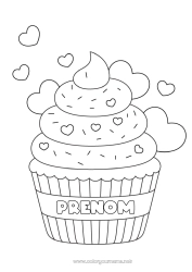 Dessin gratuit Gâteau Coeur Je t'aime Nourriture Gourmandises, sucreries Cupcake