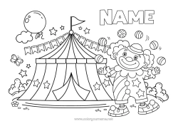 Coloring to customize Clown Circus Marquee