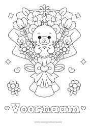 Gratis tekening Bloemen Hart Kawaii Oppas Spellen en speelgoed Knuffel Boeket