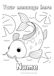 Free drawing Animal Koi Carp Fish Luck Japan Marine or aquatic animals