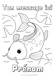 Coloriage à personnaliser Animal Carpe Koï Poisson Chance Japon Animaux marins ou aquatique