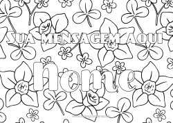 Desenho para personalizar Flores Primavera Trevo Nome decorado Narcisos Fundo decorativo