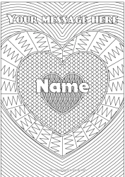 Free drawing Heart I love you Decorated name Complex coloring pages Zentangle Decorative background