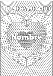 Colorear gratis Corazón Te amo Nombre decorado Dibujos complejos para colorear Zentangle Fondo decorativo